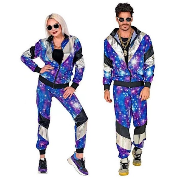 Halloween Kostumer Herre Blå Shell Suit 80'er Retro Træningsdragt Udklædning Starlight M