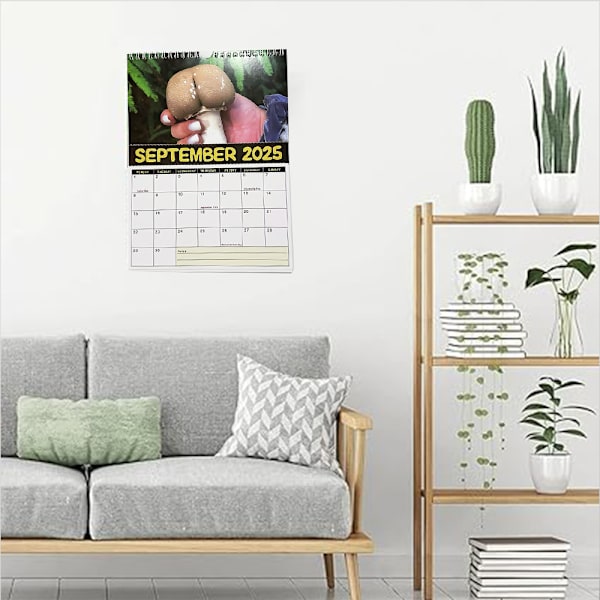 2025 Världens Bästa Svampkalender 2025 Väggkalender Hängande Rolig Nyhet Humor 12 Månader Kalender Gag Present