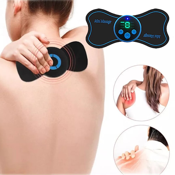 Bärbar Mini Nackmassager Cervical Stimulator Smärtlindring Present Digital display rechargeable