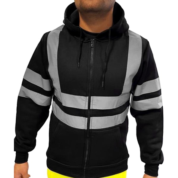 Hej Vis Säkerhetsväst Hög Synlighet Reflexjacka # 2 Black L