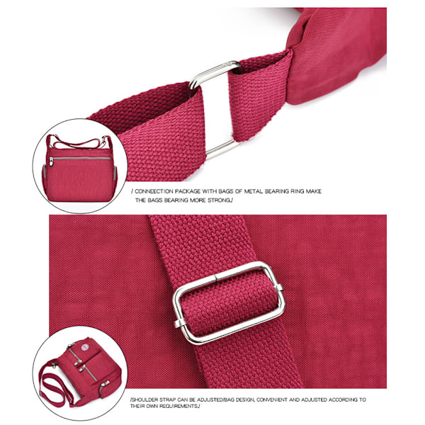 Damväskor Messenger Cross Body Väskor Axelväska Semester Resväska Handväskor Wine Red