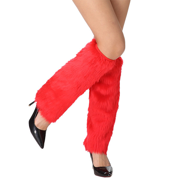 Faux Fur Fuzzy Leg Warmer Kvinnor Flicka Fleece Boot Cuff Covers Vinter Tillbehör Jul Kvinnor Boot Cuff Red