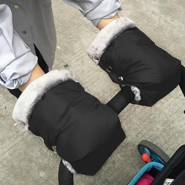 Winter Thicken Stroller Warm Glove Hand Vattentät Trolley Handske red