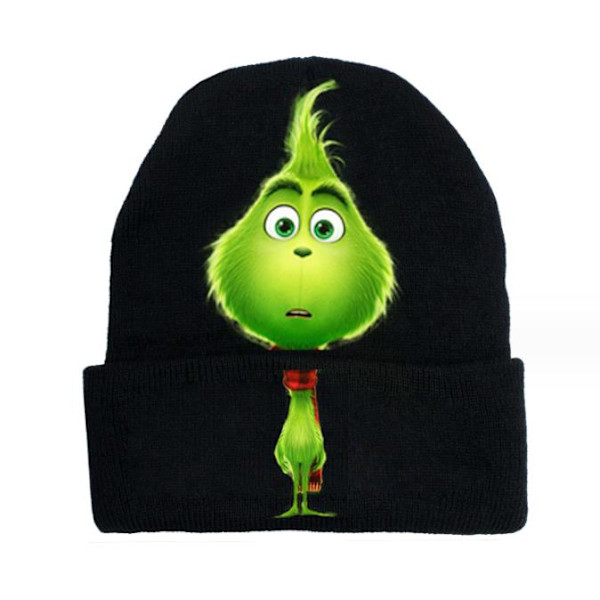 Julhatt Cartoon Stickad Hatt Semesterhatt Vinterhuvudbonad B