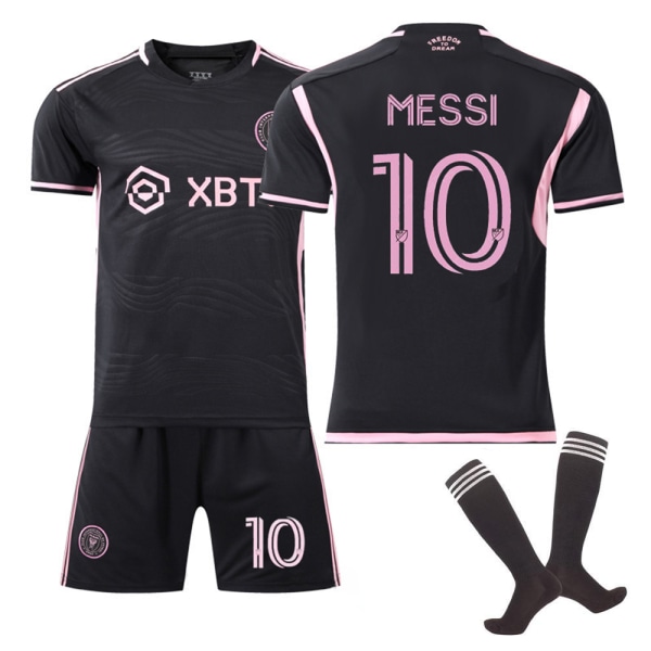 Messi No.10 Fotbollsdräkt Tåg Uniform 2-13Y Fotbollströja Set Tröja Med Strumpor Barn närvarande Size 18