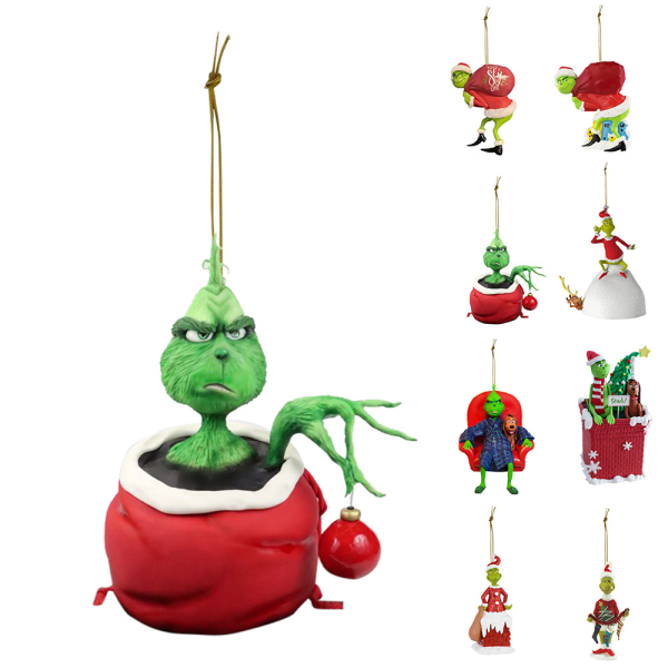 Julgran Grinch Hängande Figurhänge 3D Dekoration Barnpresent C