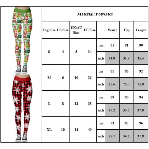 Dam Grinch Hög midja Jul Leggings Yoga Tight Xmas Gift A M