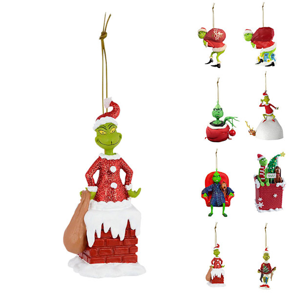 Joulukuusi Grinch Riippuva Hahmo Koriste 3D Lasten Lahja E