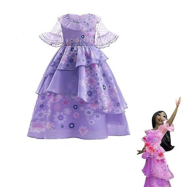 Encanto Madrigal Cosplay Costume Girl Dress Princess Party Dress 120cm