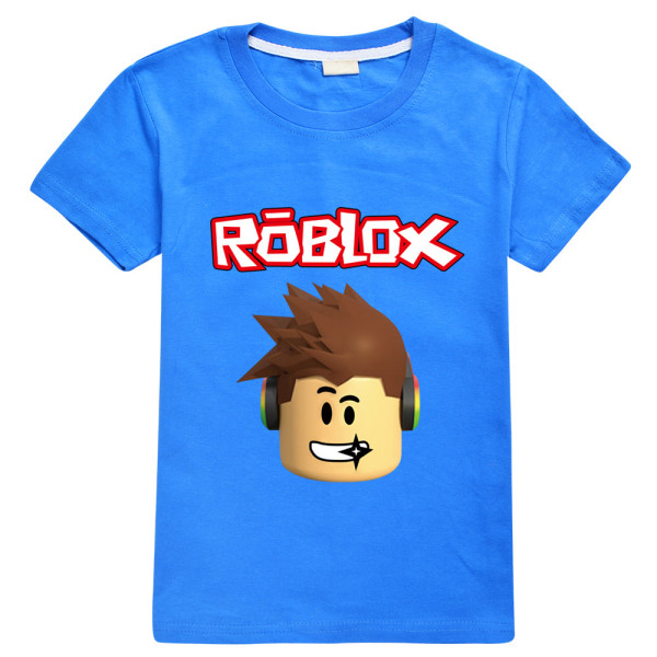 ROBLOX Boys Girls T-Shirts Kids Grafisk 3D- printed kortärmad blue 160cm