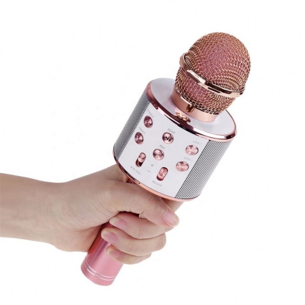 Barn Trådlös Bluetooth Karaoke Mikrofon KTV Present Barn Vuxna rose gold