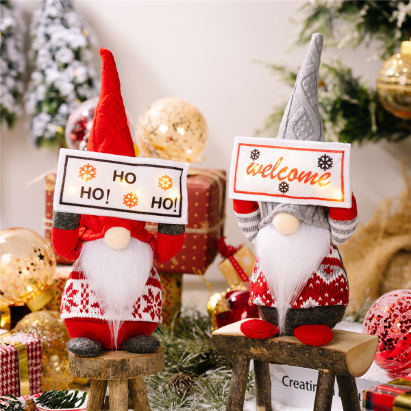 Julbräde Plysch Ansiktslös Dock Gnome Tomte Ornament Dekoration 1