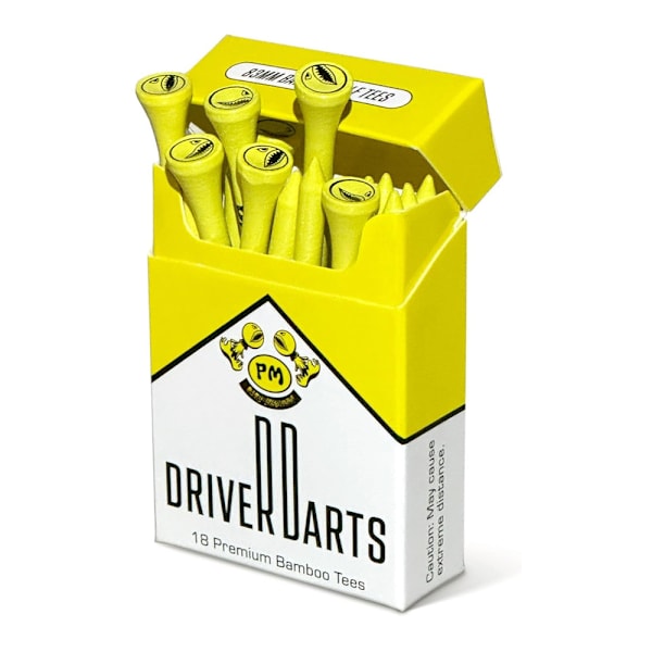 P*ss Missile Driver Darts, Premium Golf-peggar i Bambu, Förpackning med 18 | 83mm (3.25\") Träpeggar - Hållbara, Miljövänliga | Minnesvärd Gåva till Golfare