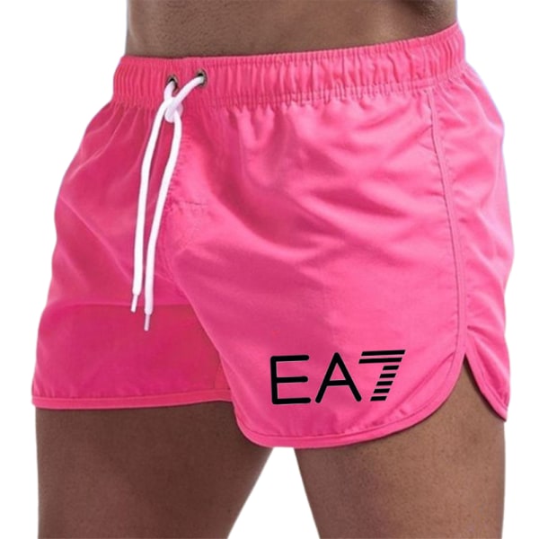 EA7 badbyxor för män, badshorts, strandshorts, löparshorts, sportshorts, surfshorts Pink 3XL