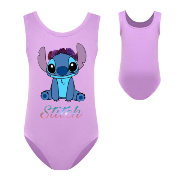 Flickor Barn Stitch Badkläder Cartoon Badkläder Bikini Surf purple 140cm