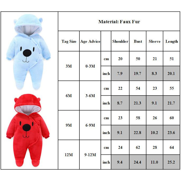 Bodysuit för pojkar och flickor Nyfödd Hooded Jumpsuit Julklapp coffee 9M