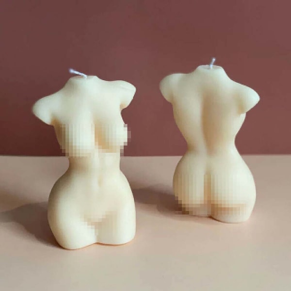 3D kroppsstearinljusform Silikonformkonstdesign #2