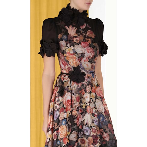 LUMINOSITY LIFTOFF FLOWER MIDI Dame Kjole Black M