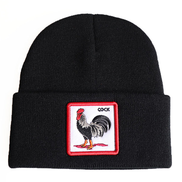 Unisex Djur Beanie Stickad Hatt Elastisk Skidmössa Utomhus Sport Rooster