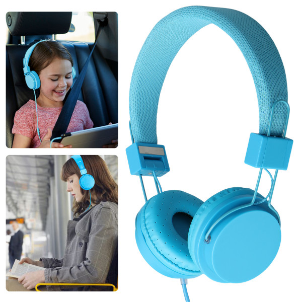 Over-Ear Trådbundna hörlurar Vikbara med mikrofonheadset Trådlösa hörlurar, för iPhone och Android blue