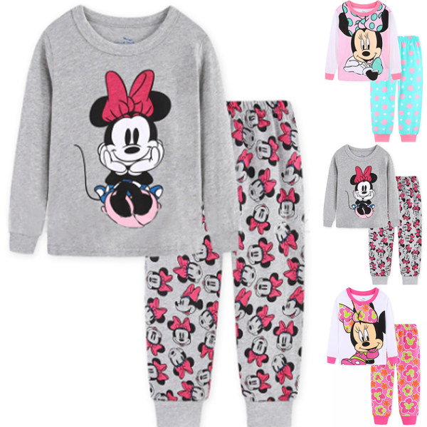 2-pack flickor pyjamas Disney Minnie långärmad tröja nattkläder A 120cm