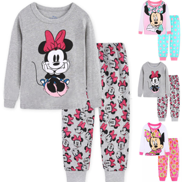 2st Tjejpyjamas Disney Minnie Långärmad Pullover Nattkläder A 100cm