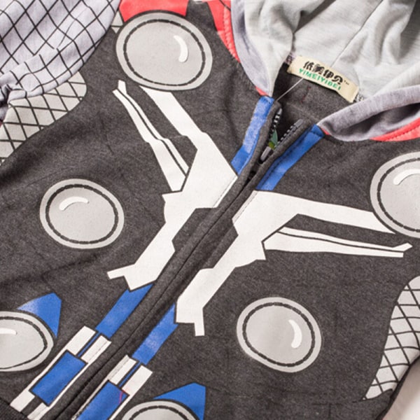 Pojkar Flickor Huvtröjor Superhjälte Sweatshirt Jacka Kappa Captain America 120