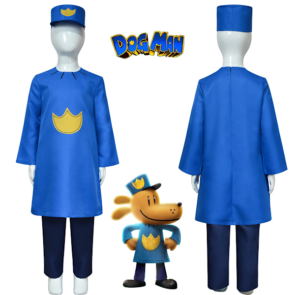 Cosplay Dog Man Petey Katten Barn Kostym Byxor Hatt Halloween Party Dräkter 130cm