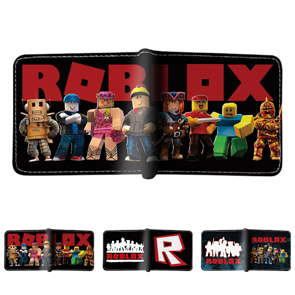 Roblox söt mjuk touch PU plånbok kort bi-fold ID-kortshållare pengar myntväska barn presenter A