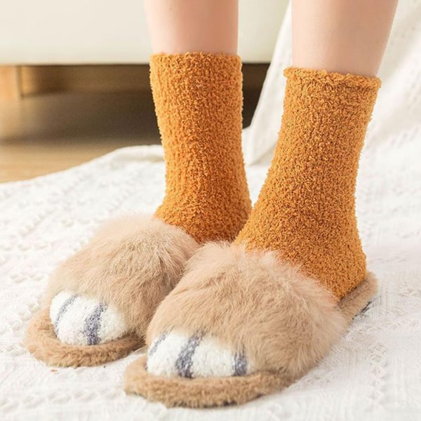 Damstrumpor Mjuka Varma Fleece Fluffiga Strumpor Grey 1 Pair
