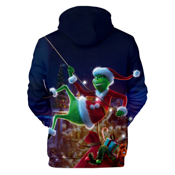 Grinch jul Kvinnor Män Mode Casual Hood Sweatshirt A 3XL