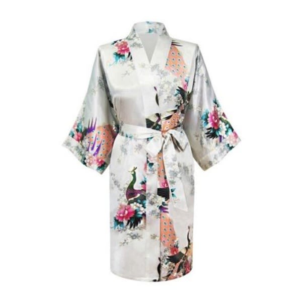 Dam Påfågelmönstrad Babydoll Nattlinne Morgonrock Dam pink 3XL