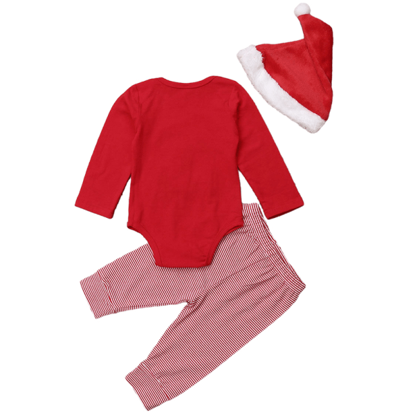 Julklänning Jultomten Kostym Romper + Byxa + Hatt Outfit 66cm