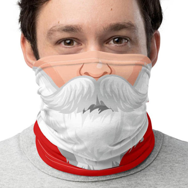 Jultomte Halvmask Rörhalsduk Bandana Red