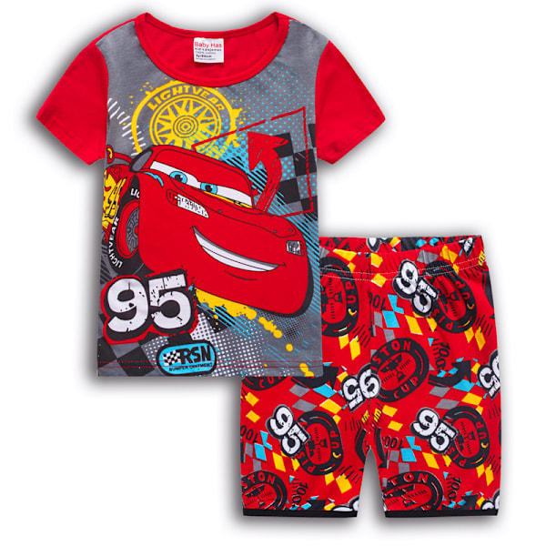 Bil Tecknad Pojkar Pyjamas Barn Pojkar Flickor 2st Set Kortärmad Tryck Toppar+ Shorts Tryckta Kläder Pyjamas & Vardagskläder Barnpresent #3 110cm