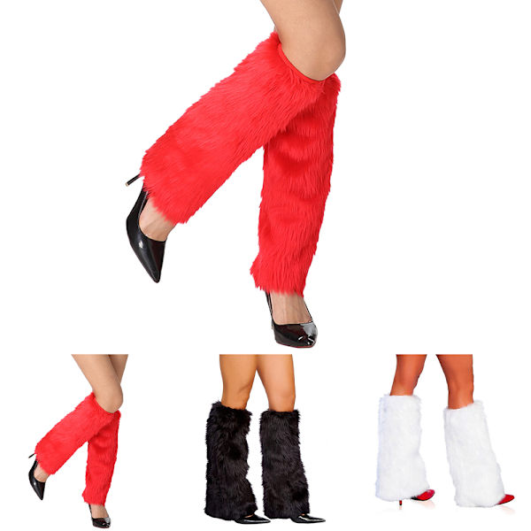 Faux Fur Fuzzy Leg Warmer Kvinnor Flicka Fleece Boot Cuff Covers Vinter Tillbehör Jul Kvinnor Boot Cuff Red