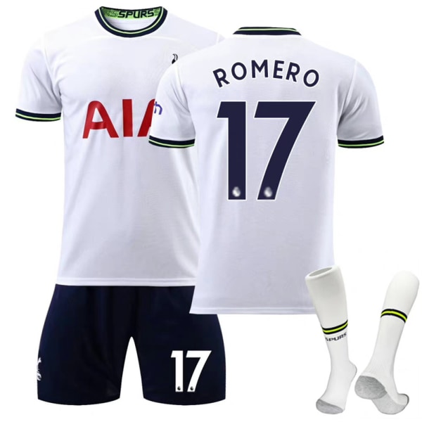 2022 Barn VM Tottenham Fotboll T-Shirt&Shorts&Strumpor Gåva #17 10-11Y