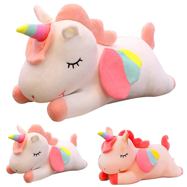 Plush Unicorn Gosedjur Kudde Leksak Söt Mjuk flickas present white 40cm
