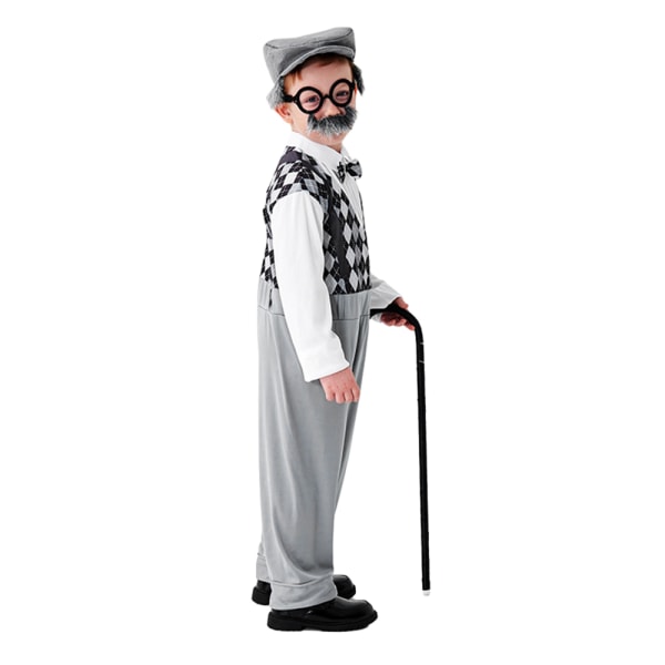 Pojkar The Elderly Morfar Cosplay Farfar Kostym Outfit grey M