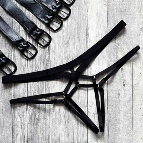 Dame Truser Stringtruse Åpen Skritt Skrittløs Undertøy G-streng Black XL