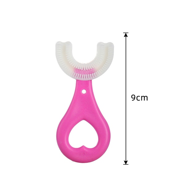 Barn U-formad tandborste Rengöringsborste Silikon Bekväm Pink 2-6Y
