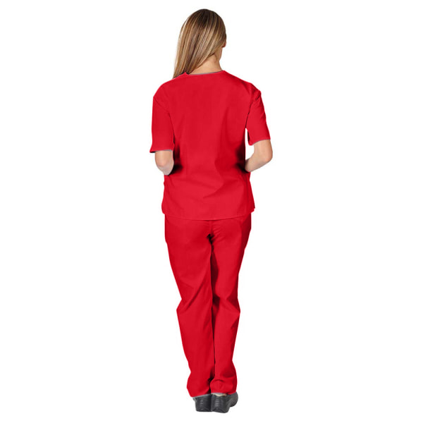 Kvinnor Skrubba Läkare Enhetlig Sjuksköterska Sjukhusbyxor Set Black XL