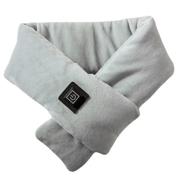 USB Uppvärmd Elektrisk Värme Sjal Halsvärmare Shawl Vinter Mjuk Gray