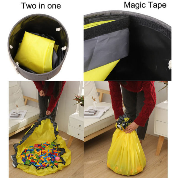 Slideaway leksaksförvaringskorg Play Mat Organizer Bag 15 cm