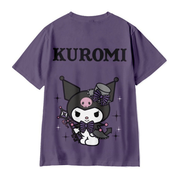 Kuromi T-paita Puuvilla Muoti Rento Pyöreä Kaula-aukko Lyhythihainen T-paita XL