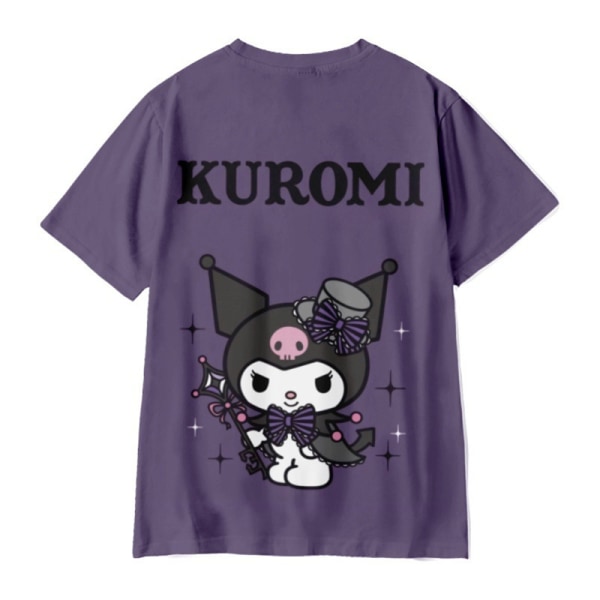 Kuromi T-shirt Bomull Mode Casual T-shirt med rund hals och kort ärm L