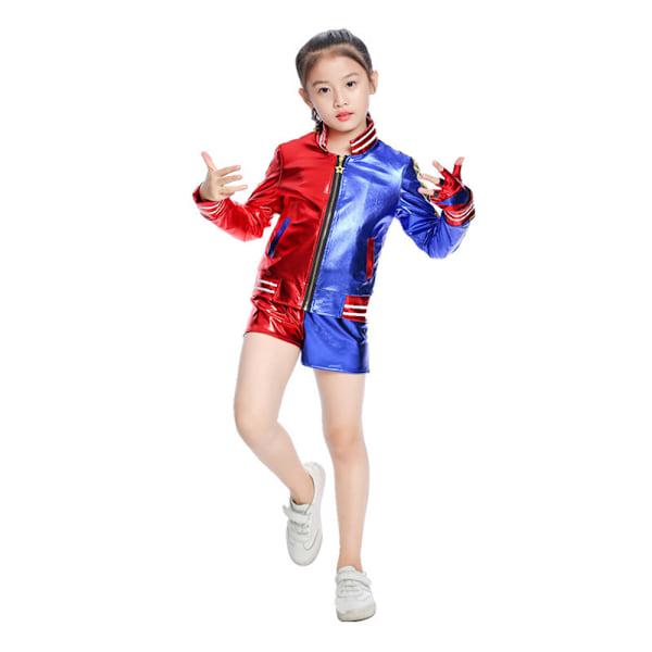 Harley Quinn Suicide Squad Cosplay Kostym Barn Flickor Halloween Fest Fancy Dress Up Outfit Set 110cm