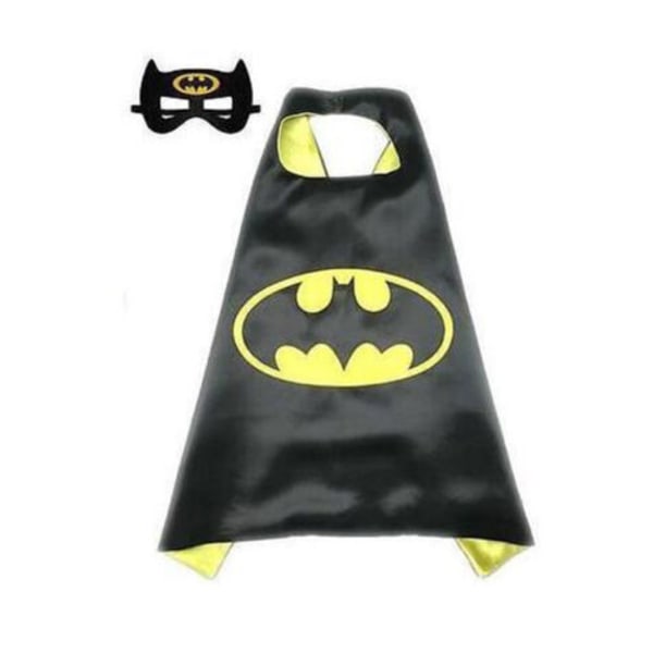Superhjältekappor + ögonmask för barn Cool Halloween kostym Cosplay Yellow Batman Cloak + eye mask