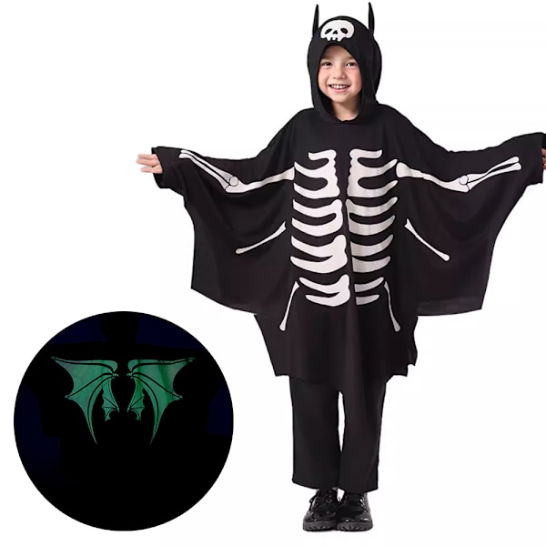 Taapero Tyttöjen Poikien Halloween-asu Aavepuku Lasten Juhla Aavemainen Hupullinen Viitta 130cm