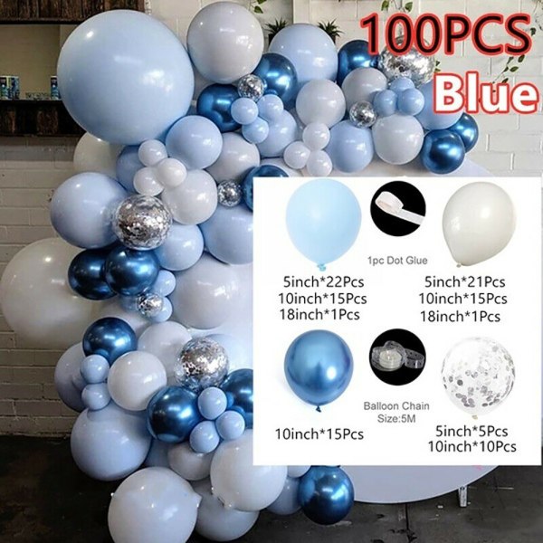 100 st firande ballonger för bröllopsfödelsedagsfest dekoration